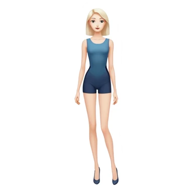 Tall slender woman with elongated arms and legs, sharp angular facial features with high cheekbones and defined jawline sticker