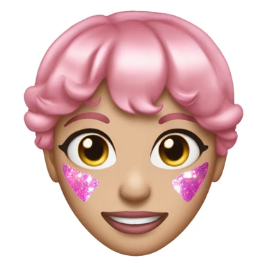 Holographic pink shimmer heart eyes sticker