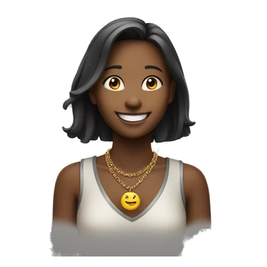 smiling girl with necklace sticker