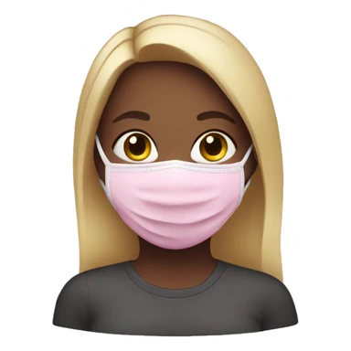 Girl with a pink face mask on sticker