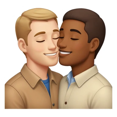 Two dudes kissing each other sticker