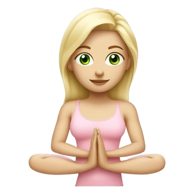 blonde yoga girl light pink clothes green eyes sticker