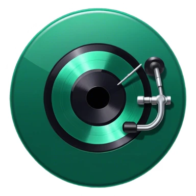 dark emerald music record sticker