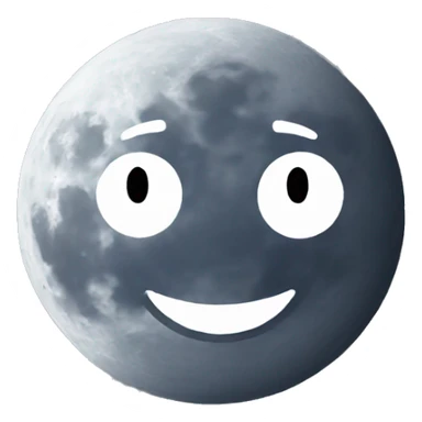 a white smiling moon sticker
