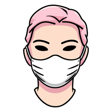 light pink face mask isolated sticker
