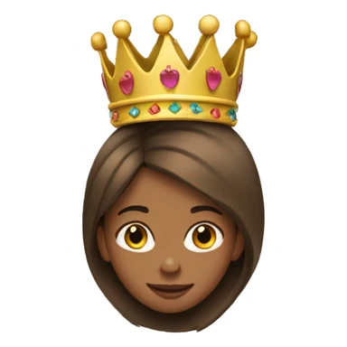 Sideways crown on brown haired girl sticker