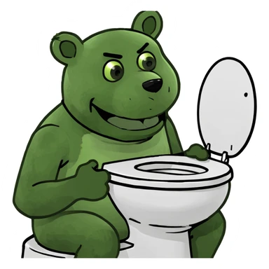 Fready fazbear on a toilet  sticker