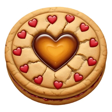 cookie with jam heart in the middle sticker