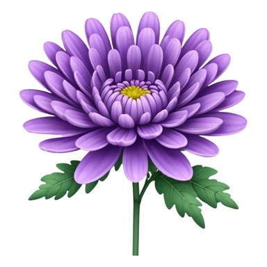 single Lavender Chrysanthemum, straight stem sticker