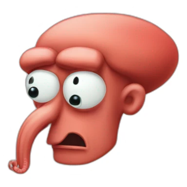 Red handsome squidward sticker