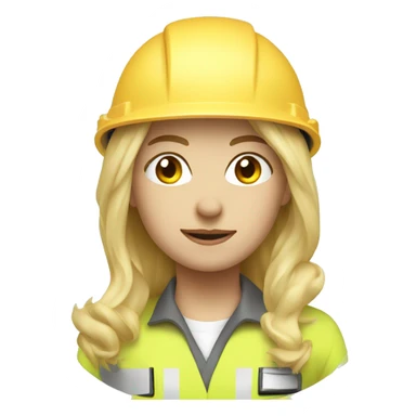 woman profession architect blond hair with white helmet sticker
