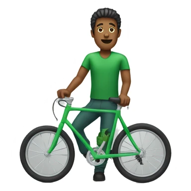 man in green bike sticker