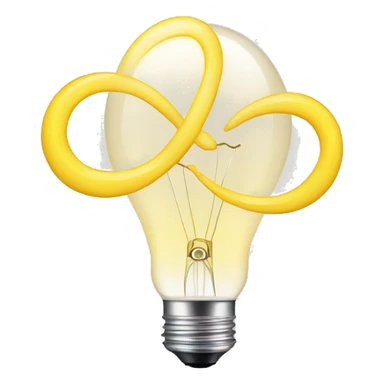 bright lightbulb with an infinity loop behind it sticker
