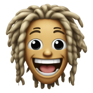 Laughing emoji with twisted dreadlocks sticker
