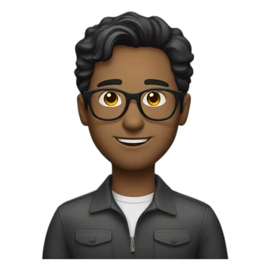 Slightly dark handsome man, black hair, holden eyewear sticker