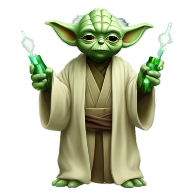 Master Yoda holding a pack or marbalo menthol lights sticker