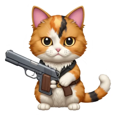 Make a cat with a gun sticker