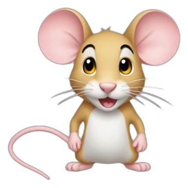 The mouse was hanging its tail sticker