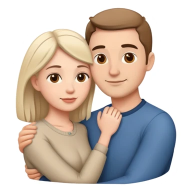 husband and wife permanently hugging each other sticker