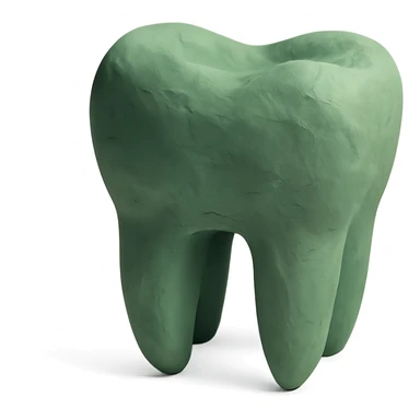 claymation style green teeth sticker