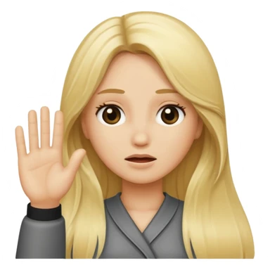 blonde female long hair saying stop sticker