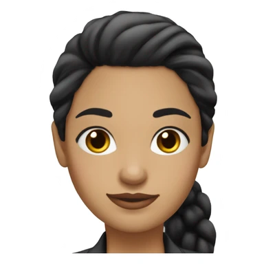 latina woman executive black hair pony tail black eyes sticker