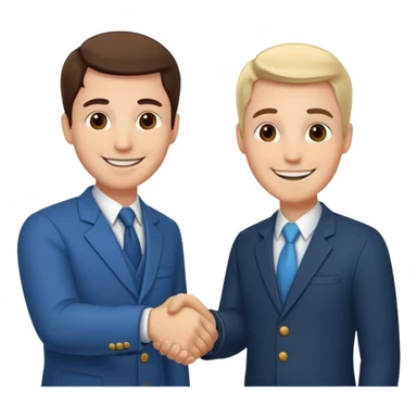 two men smiling and shaking hands sticker