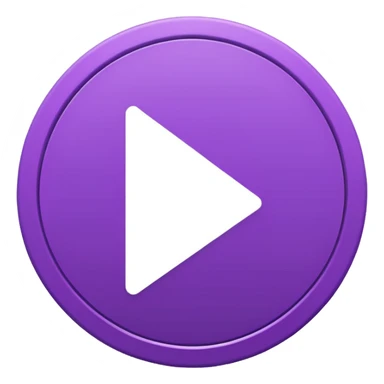 A solid purple circle and a solid white play button no borders sticker