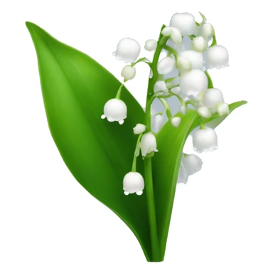 Lily of the valley flower white with green stem and clear frost droplets on the flower  sticker