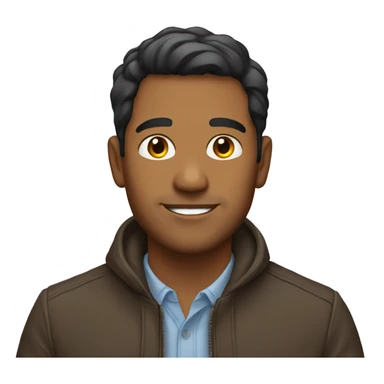 A brown man with short hair is a nice jacket sticker
