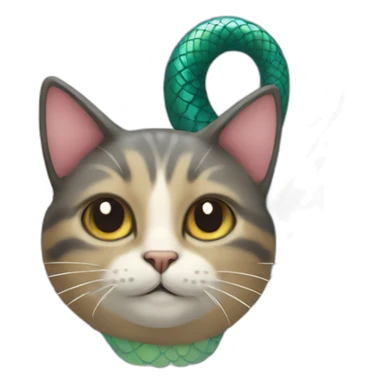 Cat with a mermaid tail sticker