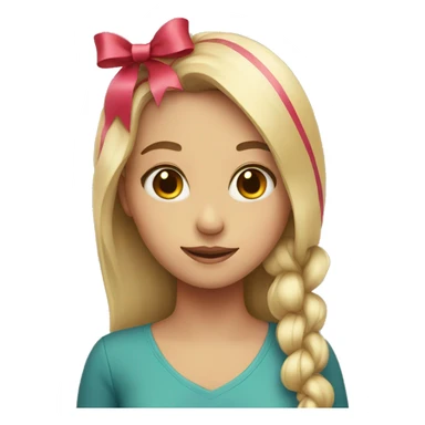 girl with ribbon sticker