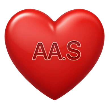 a love heart literally saying A+S in it sticker