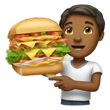 Daughter giving dad a subway sandwich  sticker