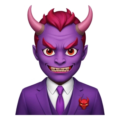 purple face devil with suit sticker