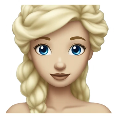 Beautiful, blonde haired, blue eyed, white, mermaid sticker