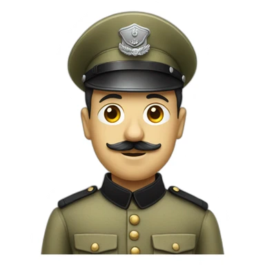 charlie chaplin without his hat and in a soldier's uniform sticker