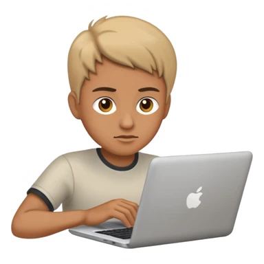 a person using laptop sticker