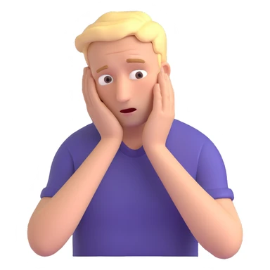 man making a mistake, facepalm gesture, surprised or worried look sticker