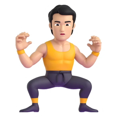 Bruce Lee kung fu master with athletic build, upper body sticker