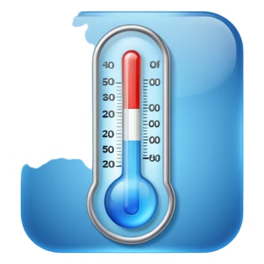 thermometer emoji with blue hues representing cold temperature sticker
