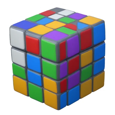 A solved 3x3 rubik's cube sticker