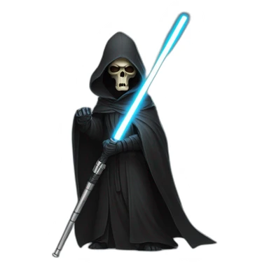 Jedi grim reaper with a scythe lightsaber sticker