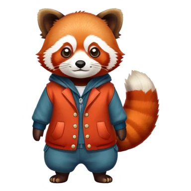 Red panda dressed up sticker