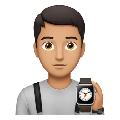 man wearing a black strap watch sticker