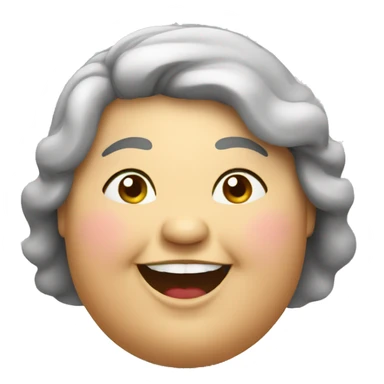 happy fat woman sticker