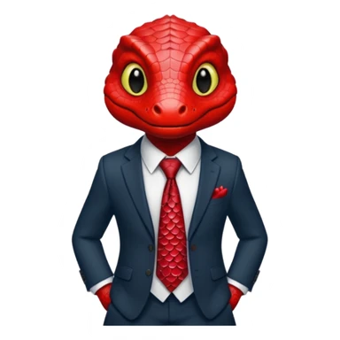 cute red reptile with tie & suit sticker