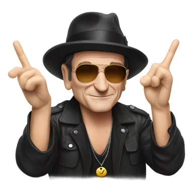 Bono doing v sign sticker