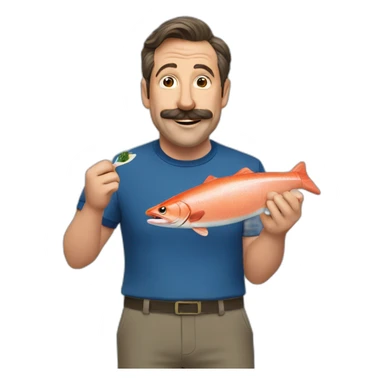 Ted lasso eating salmon sticker