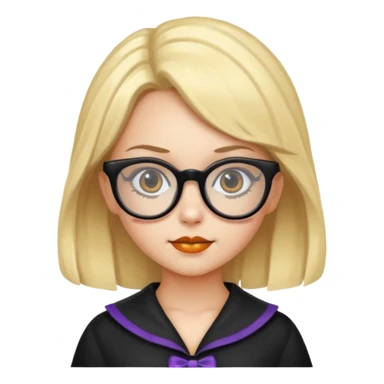 girl with hallowen costumes with glasses sticker